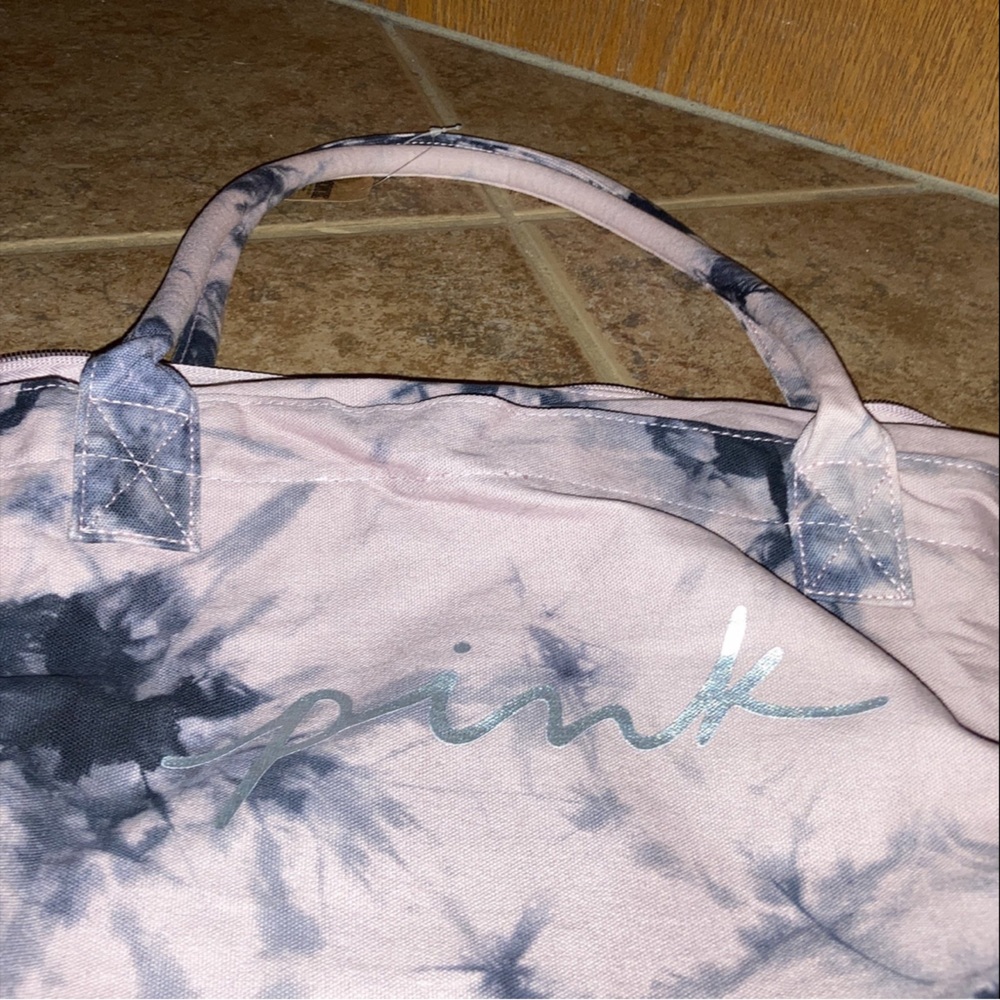 PINK Victoria's Secret Gray and Pink Tote  25” x 16” new